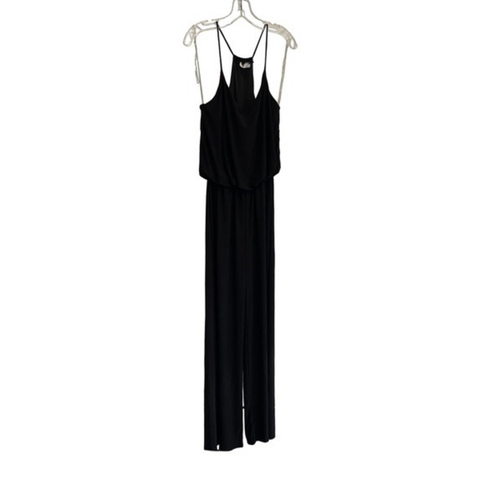 Glow Passion Black Halter Style‎ Spaghetti Strap Blouson Jumpsuit Large
